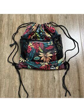 Venture Pal Drawstring Backpack Tropical Leaves Rope Shoulder Straps Bag